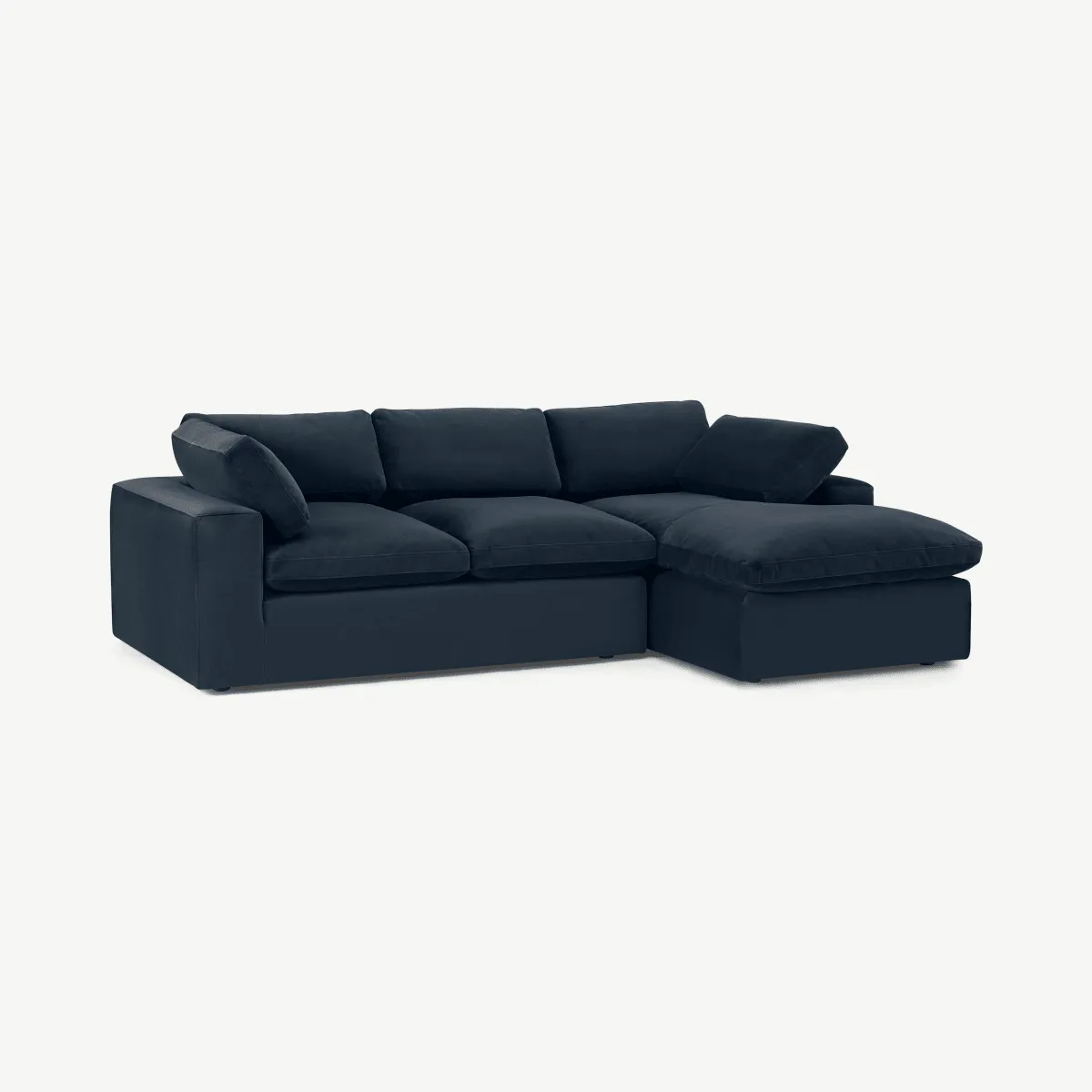 Samona Right Hand Facing Chaise End Sofa, Dark Blue Velvet