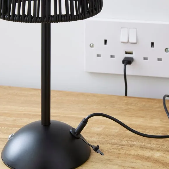 Weaved Rechargeable Touch Dimmable Outdoor Table Lamp 3