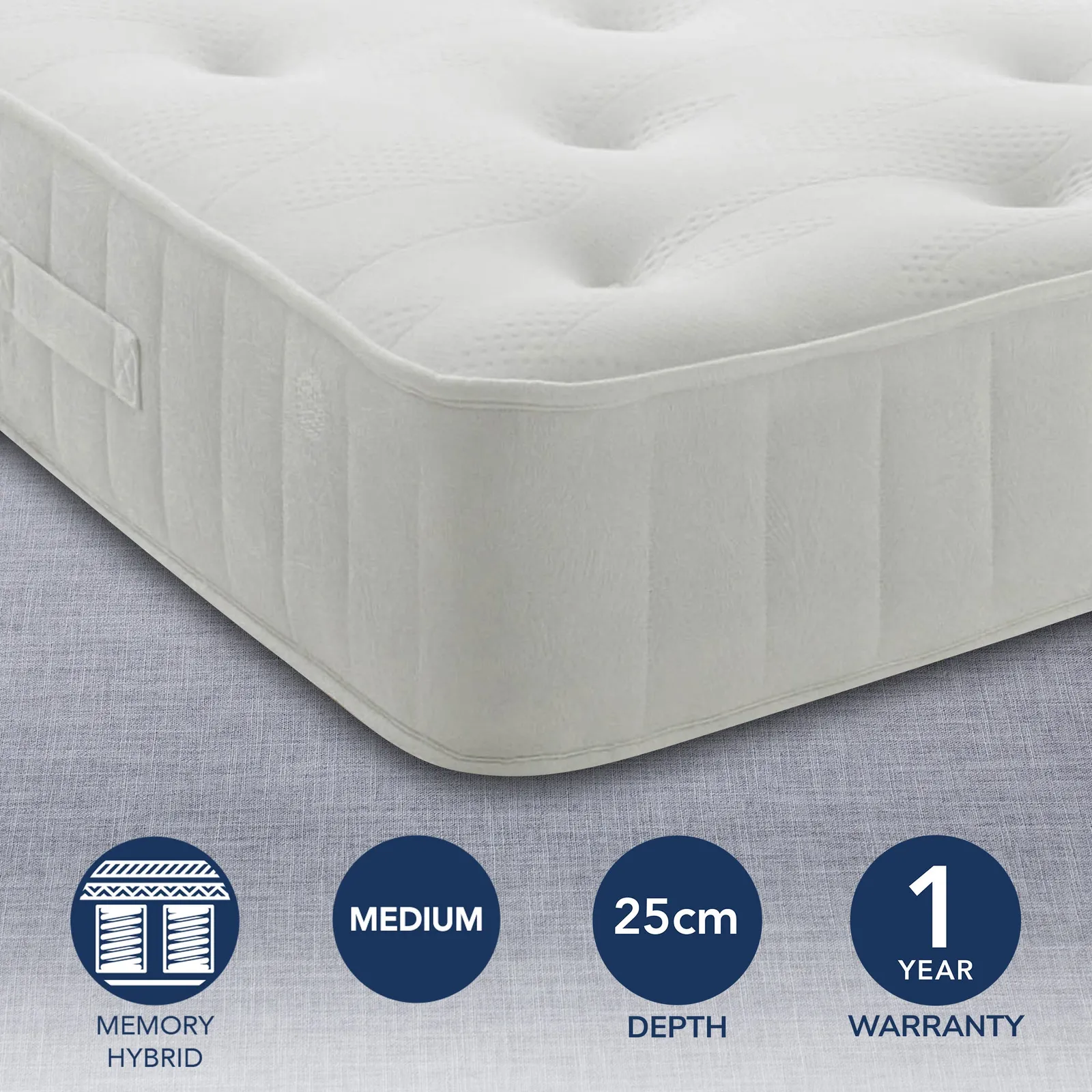 Maestro Medium Memory Foam Mattress White
