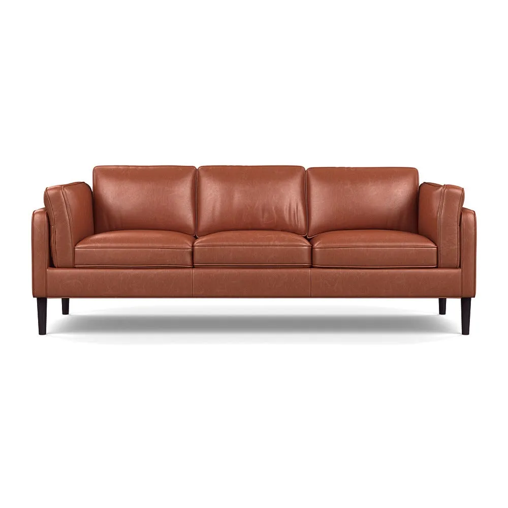 Heal's Sonno 4 Seater Leather Stonewash Light Brown 274 Wenge Black Feet 1