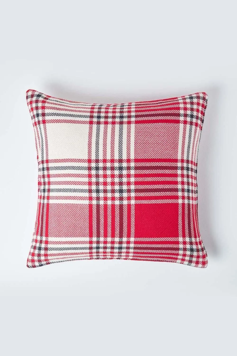 Homescapes Tartan Pattern Cushion Cover in Red 1