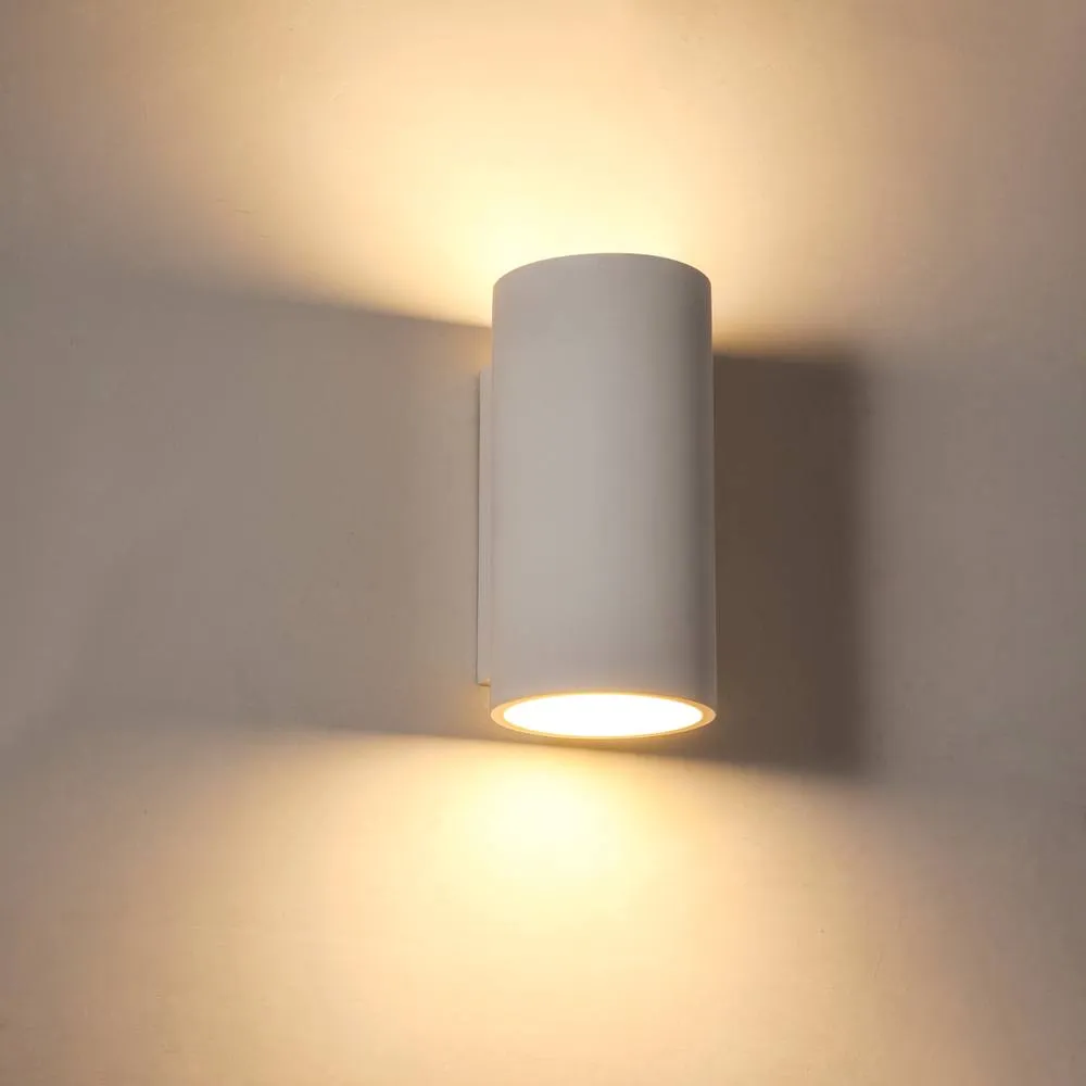 First Choice Lighting Set of 2 Andros - White Plaster GU10 Wall Lights 3