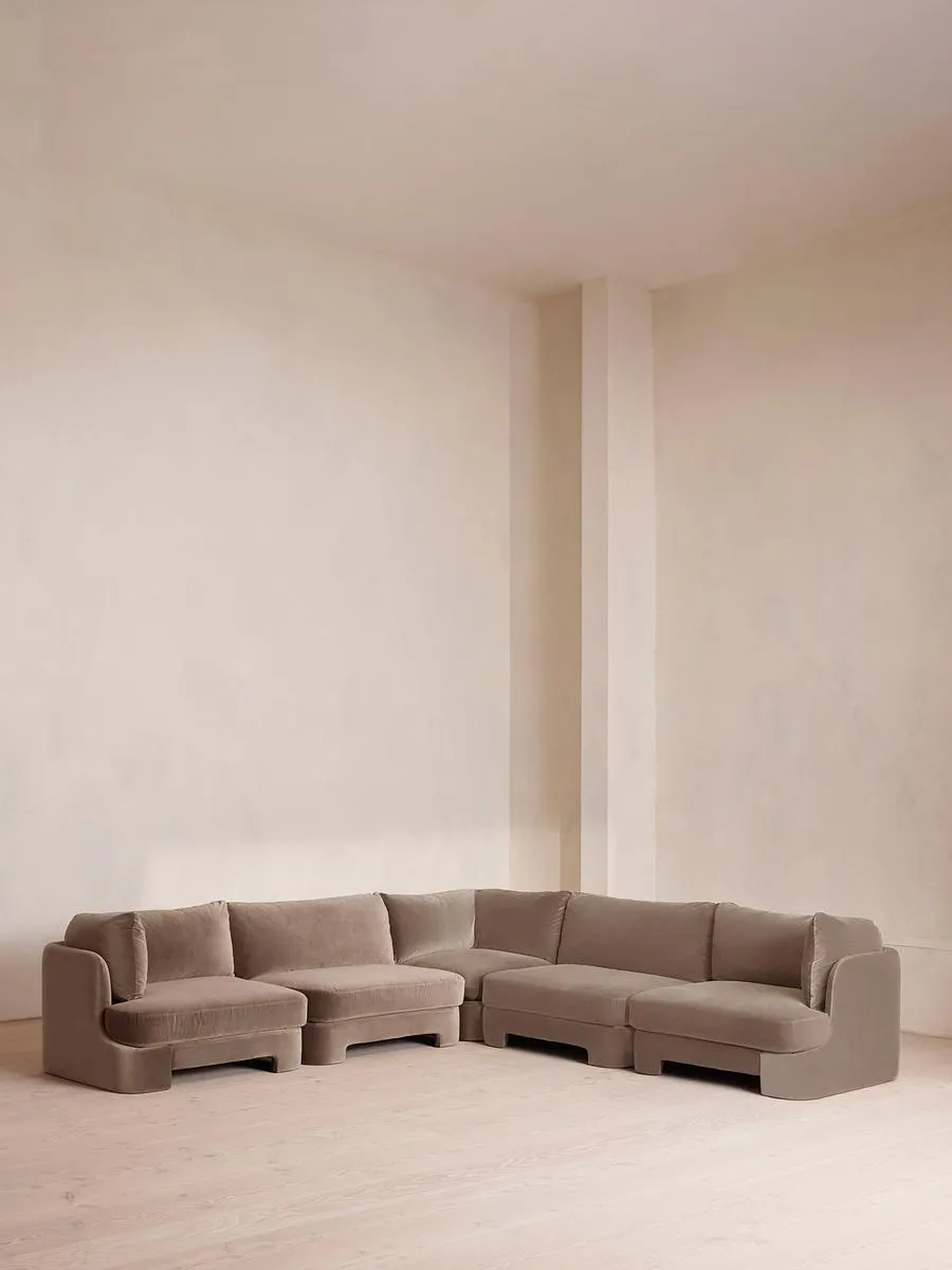 Odell Deeper Sit Modular Sofa, Corner Sofa, Velvet Taupe