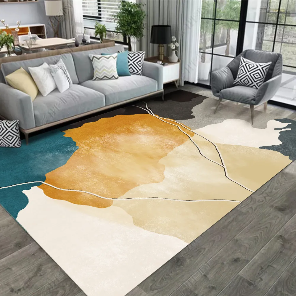 2300mm x 1600mm Modern Abstract Ink Rectangle Rug Indoor Area Rug