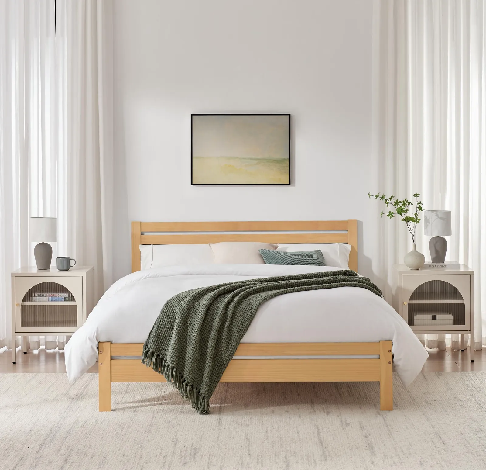 FurnitureboxUK Declan Solid Pine King Size Bed Frame in Light Oak 2