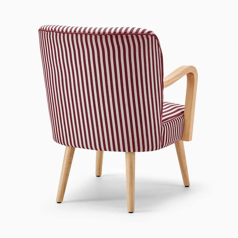 FurnitureboxUK Sylvie Accent Chair with Oak Effect Legs in Raspberry 5
