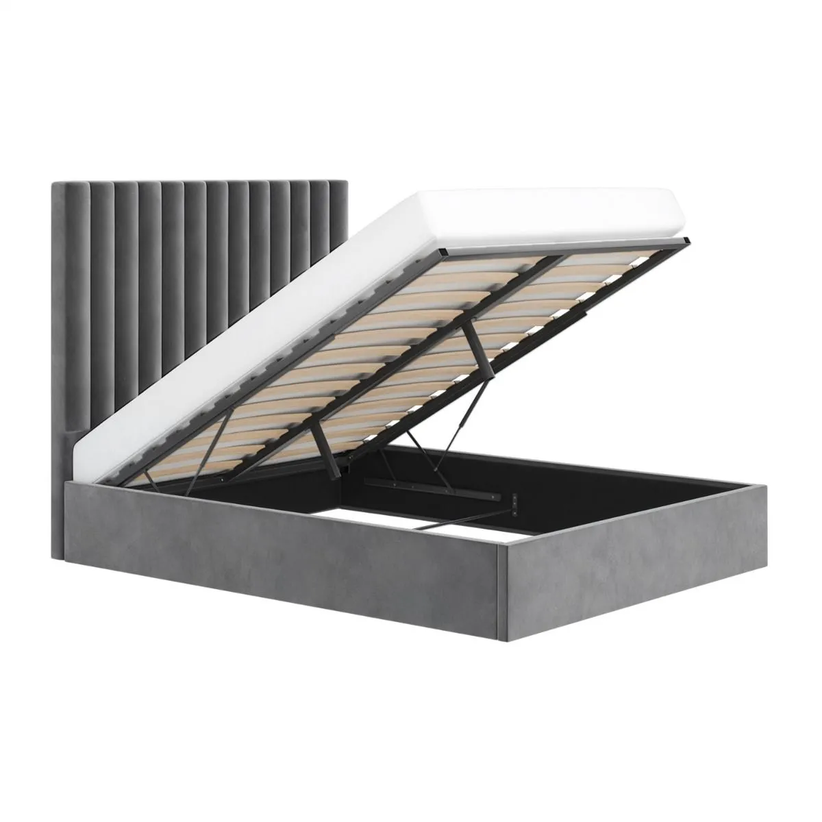 Flair Everley Fabric Ottoman Bed in Grey 6