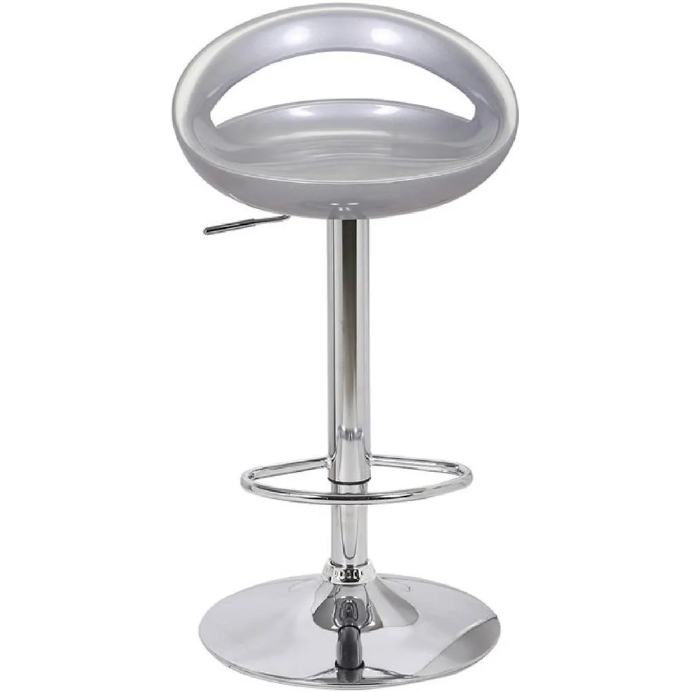netfurniture Pavone Bar Stool Retro Moon in Metallic Silver 4
