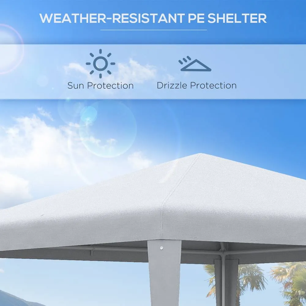 OUTSUNNY Garden Gazebo Marquee Party Tent Wedding Canopy Patio 2.7 x 2.7m in White 4