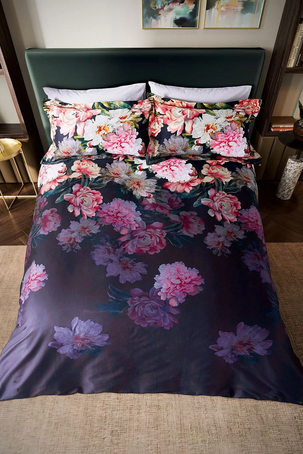 Ted Baker 'Painted Posy' Cotton Duvet Cover Set in Navy 4