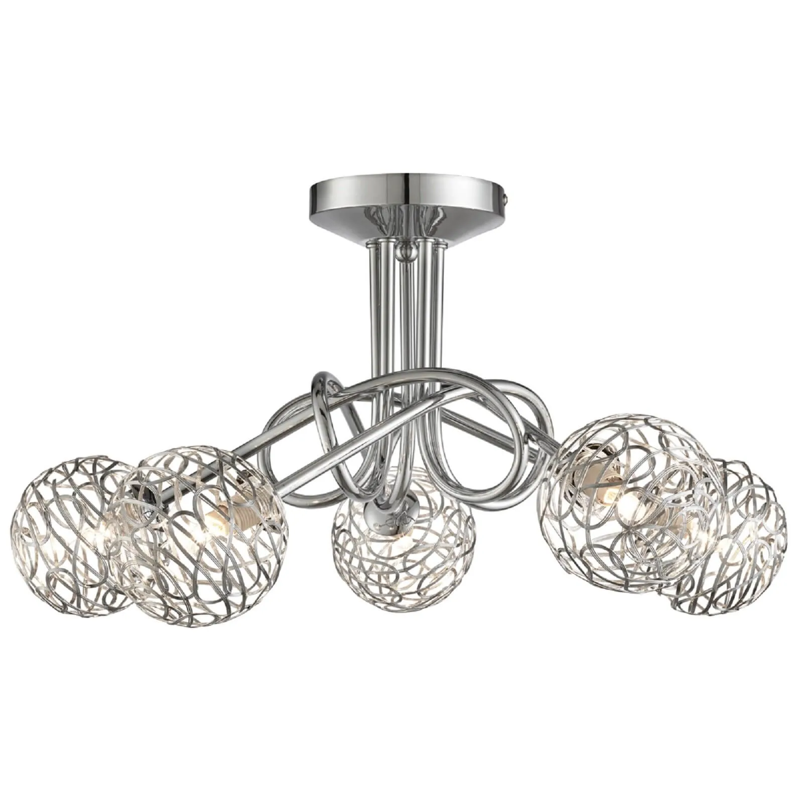 Iluka 5 Light Twist Ceiling Fitting - Chrome