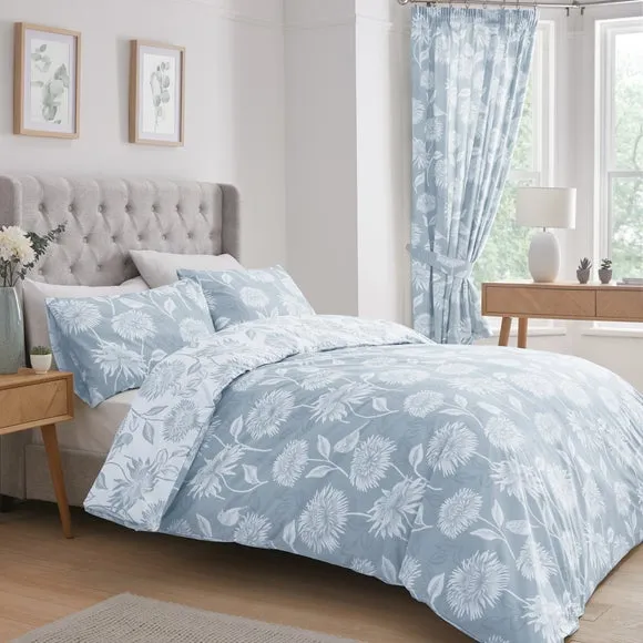 Dreams n Drapes Chrysanthemum Reversible Duvet Cover and Pillowcase Set 1