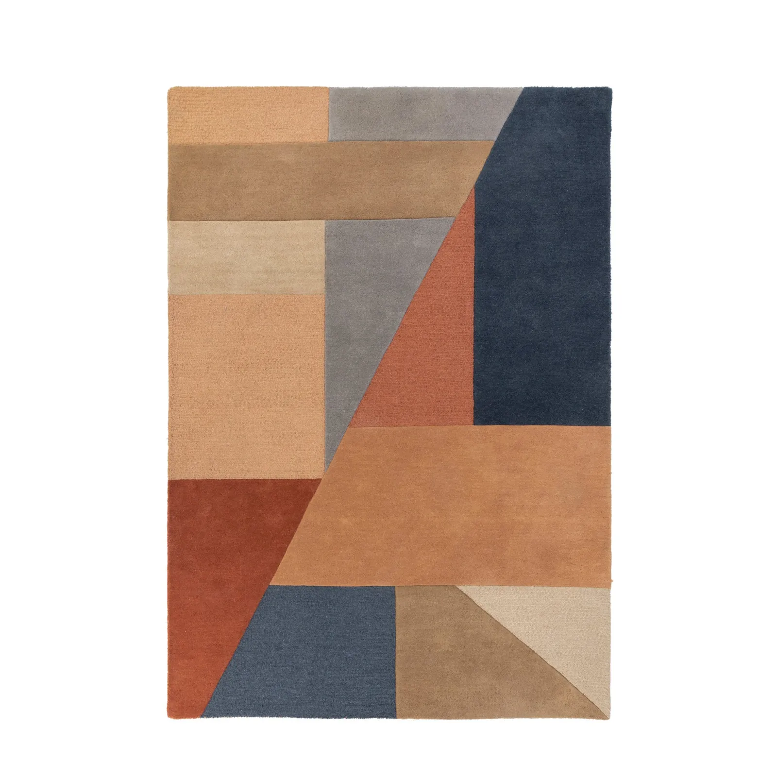 Alwyn Geometric Rug Brown and Blue