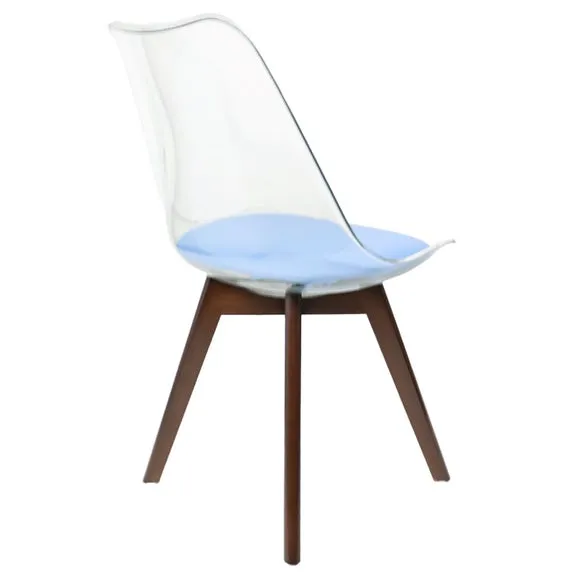 Fusion Living Soho Clear Plastic Dining Chair with Squared Legs 5