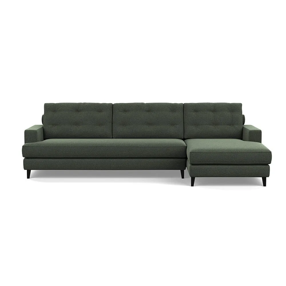 Heal's Mistral Right Hand Facing Corner Sofa Textured Boucle Fern Black Feet 1