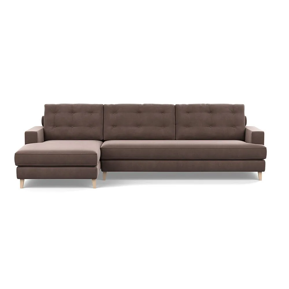 Heal's Mistral Left Hand Facing Corner Sofa Smart Velvet Mouse Natural Feet 1