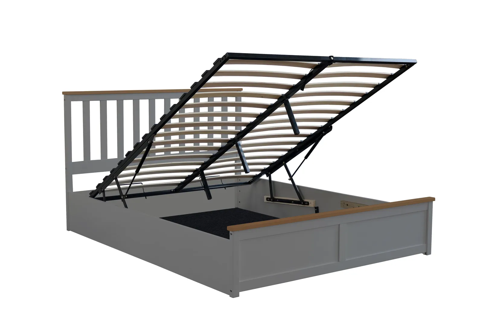 Comfy Living Ltd Wooden Ottoman Gas Lift Storage Bedframe in Grey 5