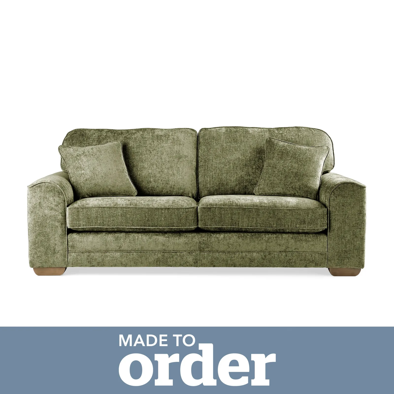 Morello 3 Seater Sofa Luxury Chenille Premium Chenille Olive