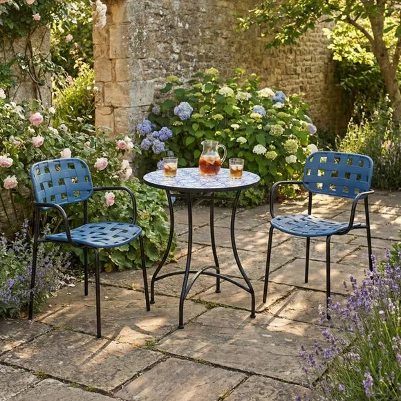 Nashville Bistro Table with 2 Karin Armchairs