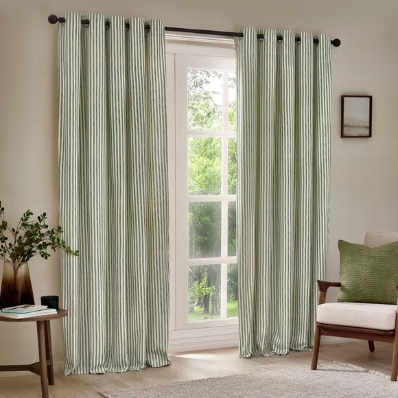 Yard Hebden Striped Eyelet Curtains (Blackout Available) 2