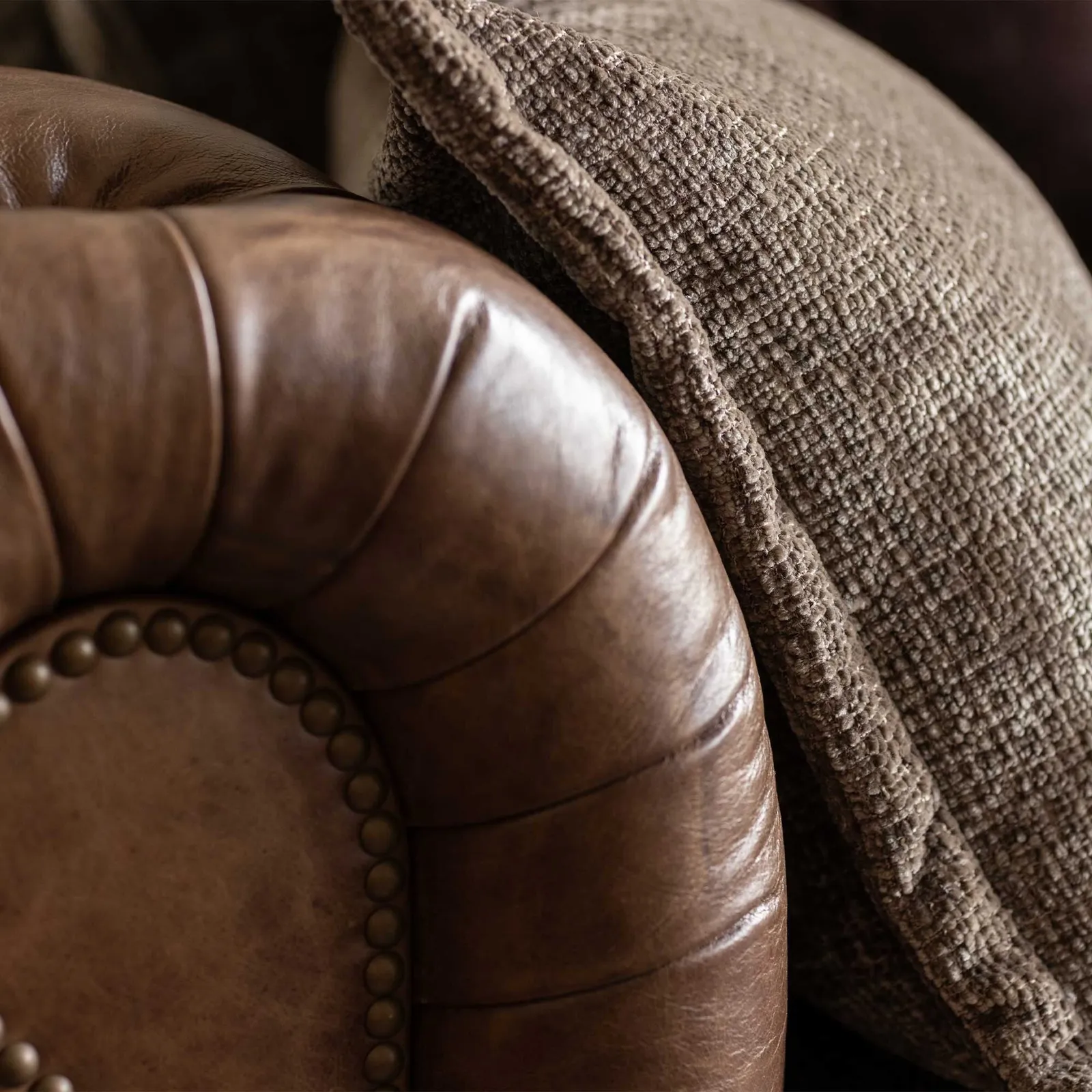 Taunton 4 Seater Sofa Split, Brown Fabric & Leather | Barker & Stonehouse 5
