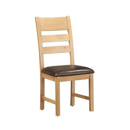Heaton Ladder Back Dining Chair In Rustic Light Oak