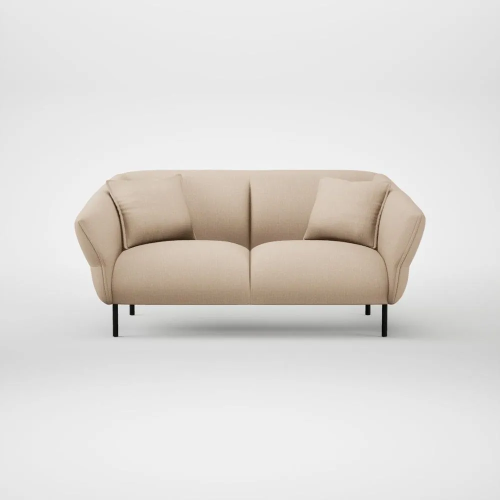Heal's Alto 2 Seater Sofa Smart Cotton Linen Rice Black Feet 1