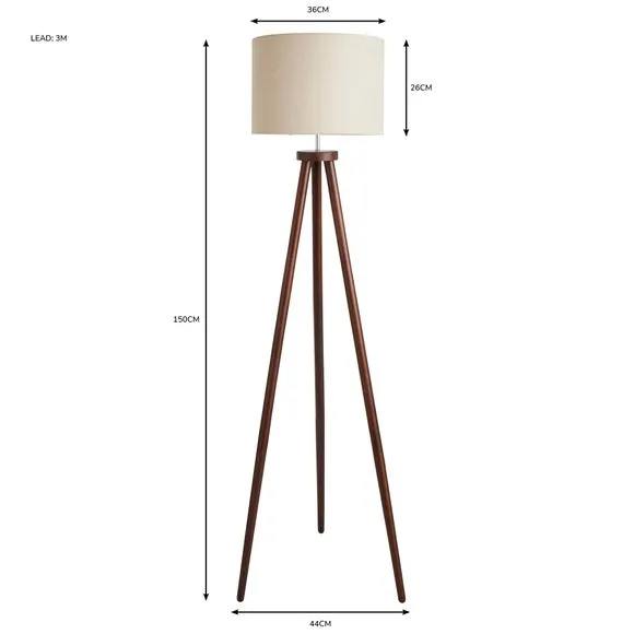Jandia Wooden Tripod Floor Lamp 6