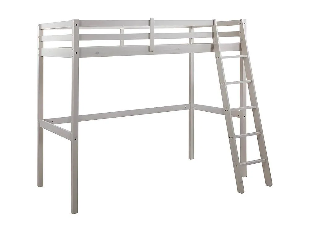 Vente-unique High Sleeper Bed - 90 X 190 Cm - Solid Pine - Whitewashed - GEDEON II in White 4
