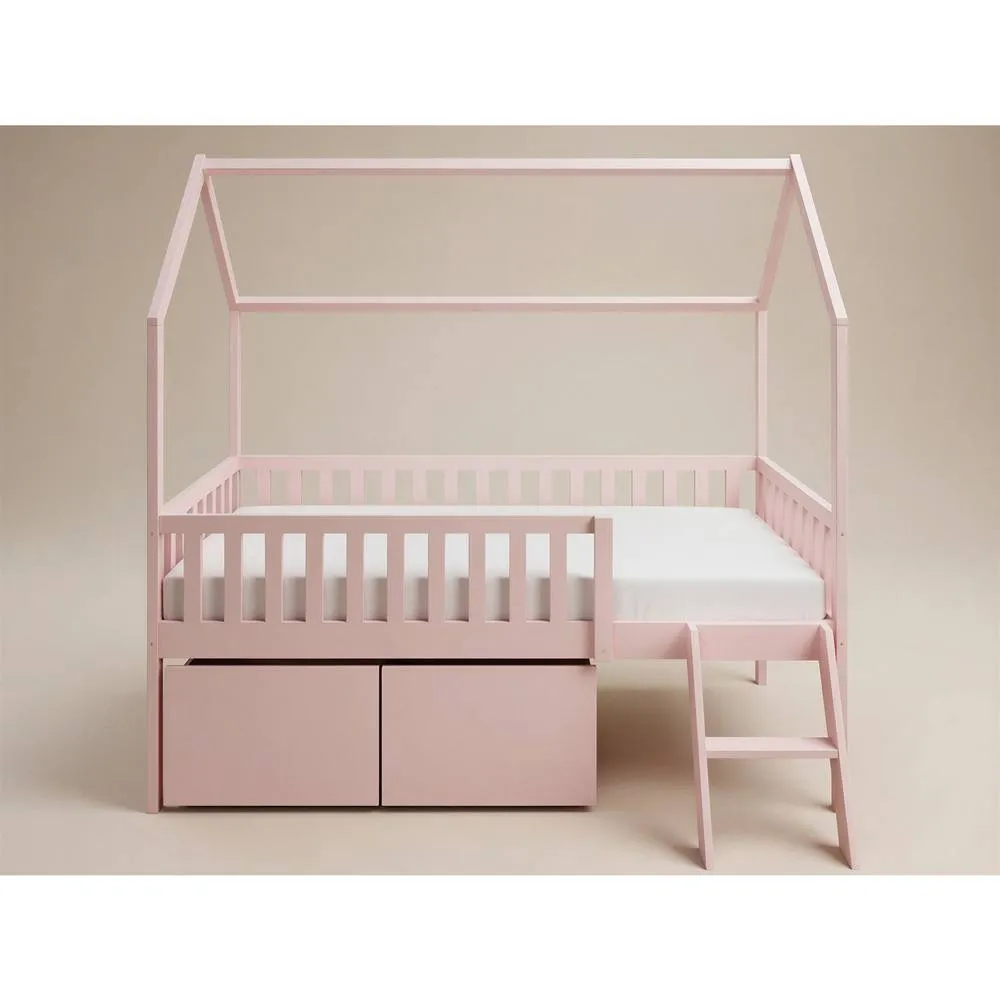 Flair Explorer Single Mid Sleeper Bed with Toy Box in Pink 3