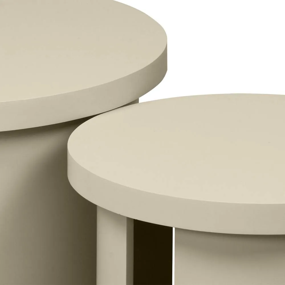 sweeek Set of 2 round nesting coffee tables in Beige 6
