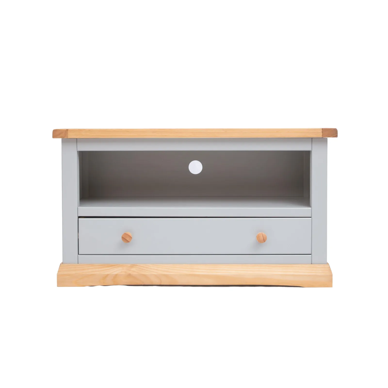 Cabinet Bits Bomporto Light Grey 1 Drawer TV Cabinet Wood Knob