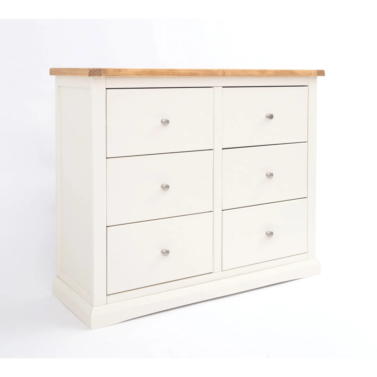 Cabinet Bits Castelli 6 Drawer Chest of Drawers Chrome Knob in Off-White 2