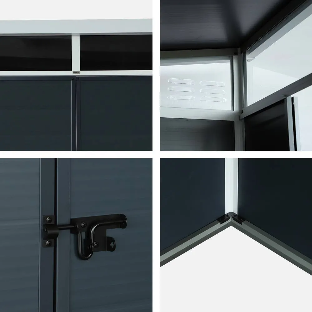 sweeek 4.55 M² Plastic Garden Shed in Dark Grey 6