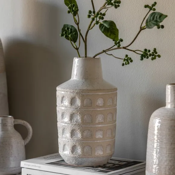 Crossland Grove Metz Ceramic Graphic Vase 150X150X265Mm, Brown