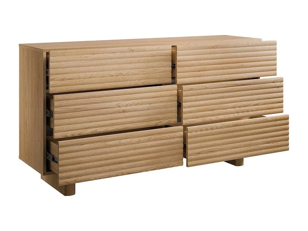 Vente-unique 6-Drawer Chest Of Drawers - MDF - Colour: Natural - LUDIMA in Light Oak 6