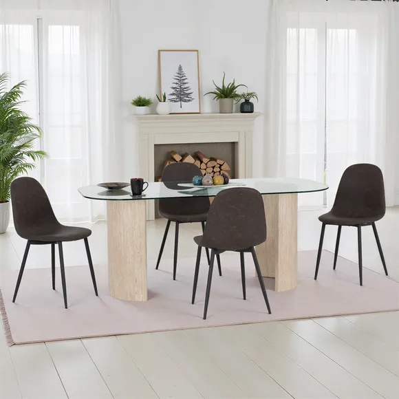 Modena & Athens Dining Table with 4 Chairs