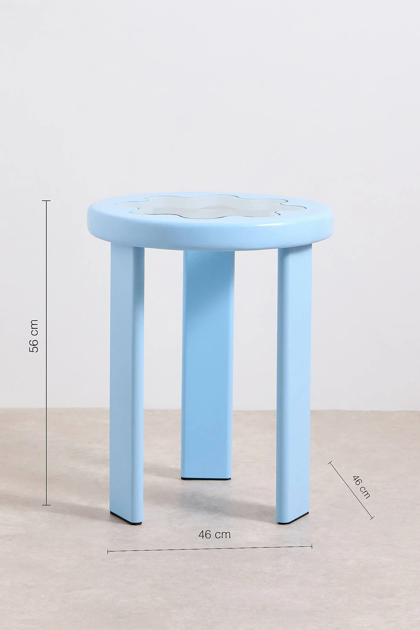 Wavy Glass Side Table - Blue 5