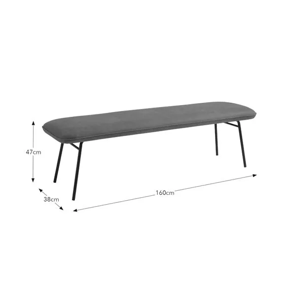 Barker Dining Bench, Faux Leather 6