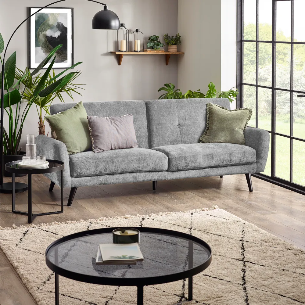 Monza - Split Back Design Sofa Bed - Dove Grey - Fabric