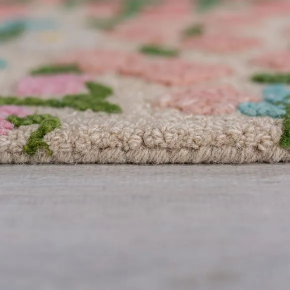 Country Garden Floral Wool Rug 4
