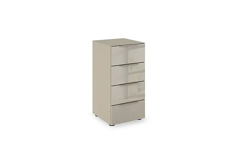 Haven 40cm 4 Drawer Chest with Glass Top and Front