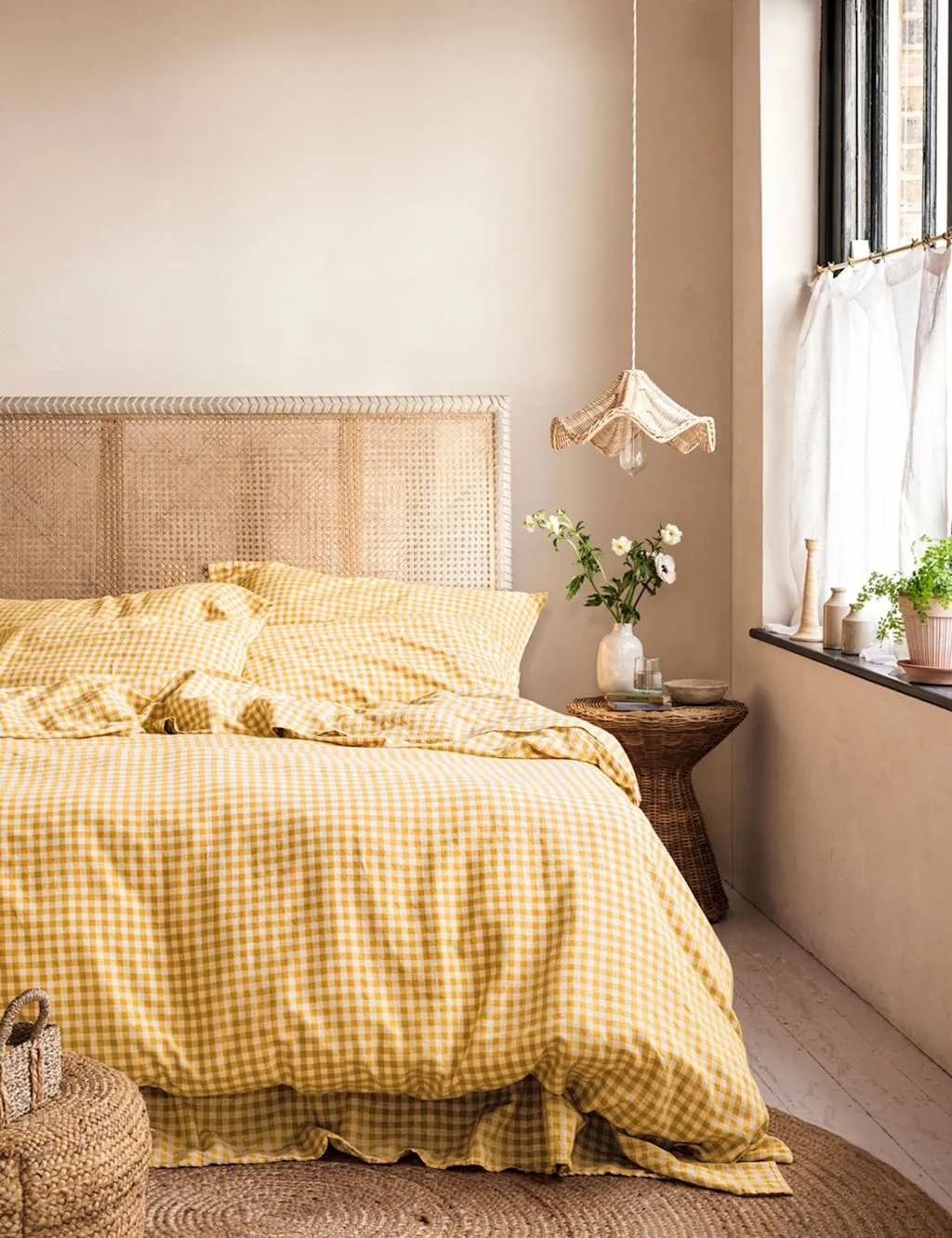 Piglet In Bed Linen Rich Gingham Duvet Cover Yellow Mix