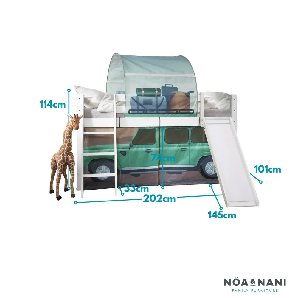 Nöa and Nani Moro Cabin Bed Midsleeper with Slide & Safari Package in White 6