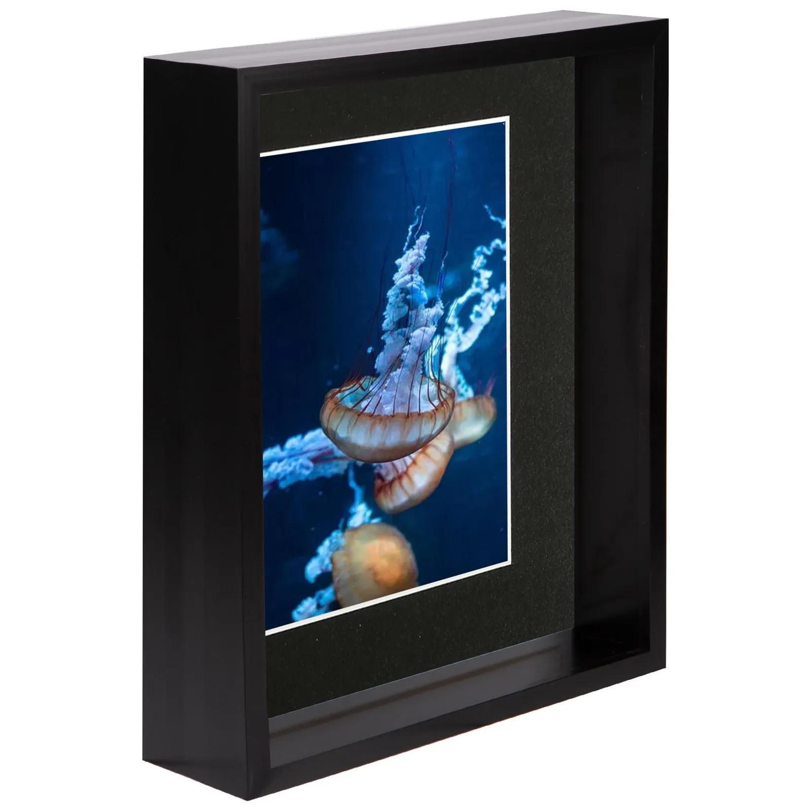 Nicola Spring 8" x 10" 3D Deep Box Photo Frame - 5" x 7" Mount - Black 1
