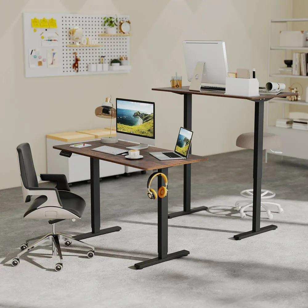 Costway Ergonomic Stand Up Desk 120x60CM Electric Standing Computer Desk in Black 5