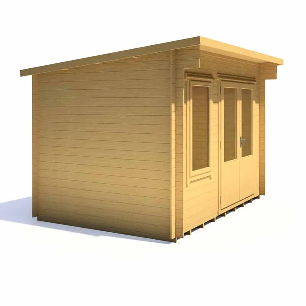 Shires Edgefield 11 x 8 Feet Log Cabin in 19 mm Logs - L329 x W239 x H239 cm in Light Brown 2