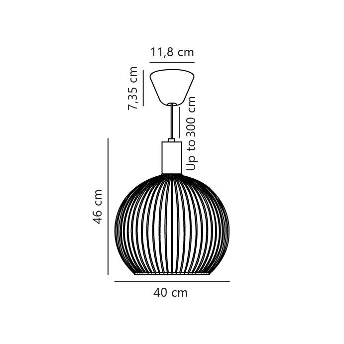 Nordlux Aver Pendant Light Black Metal Dining Room E27 Mains 40cm 4