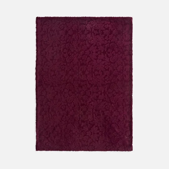 Floral Carved Faux Fur Throw Blanket 130cm x 180cm 3