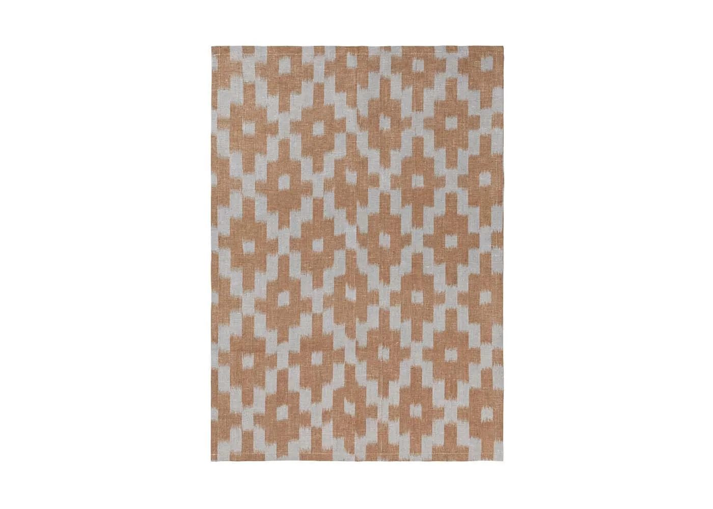 ferm LIVING Ikat Tea Towel Mist Blue & Terracotta